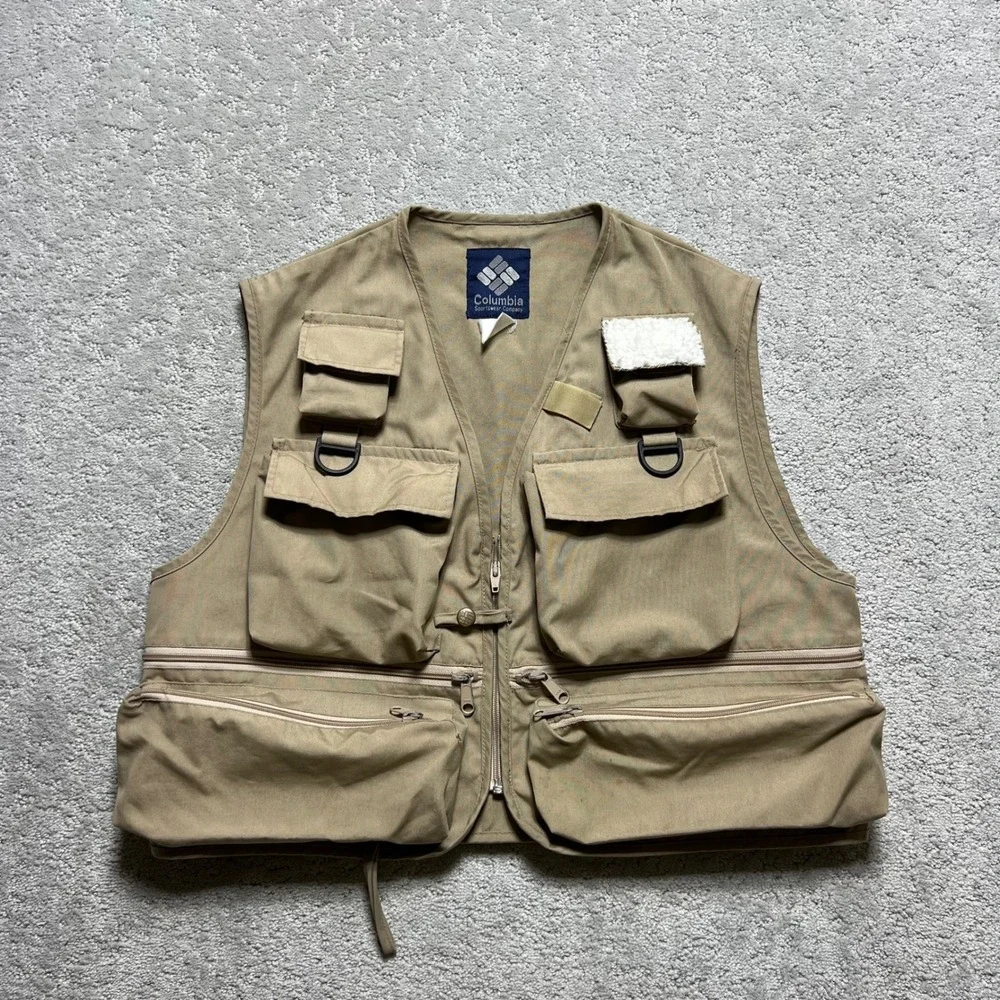 VINTAGE Columbia Sportswear Vest Mens S?? Fishing Utility Multi-Pocket Gorpcore - Picture 1 of 12